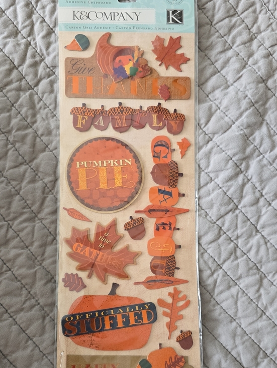 K&Company Other - K&Company New Thanksgiving Pumpkin Pie Scrapbook Stickers